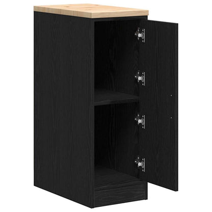 Garage Storage Cabinet Black 30x51x85 cm Solid Wood Pine