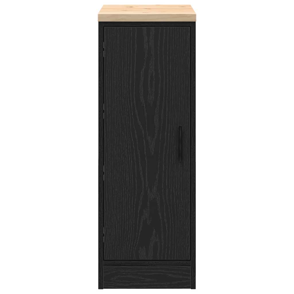 Garage Storage Cabinet Black 30x51x85 cm Solid Wood Pine