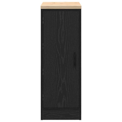 Garage Storage Cabinet Black 30x51x85 cm Solid Wood Pine