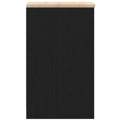 Garage Storage Cabinet Black 30x51x85 cm Solid Wood Pine