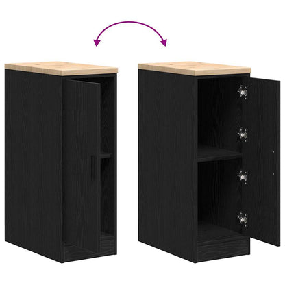 Garage Storage Cabinet Black 30x51x85 cm Solid Wood Pine