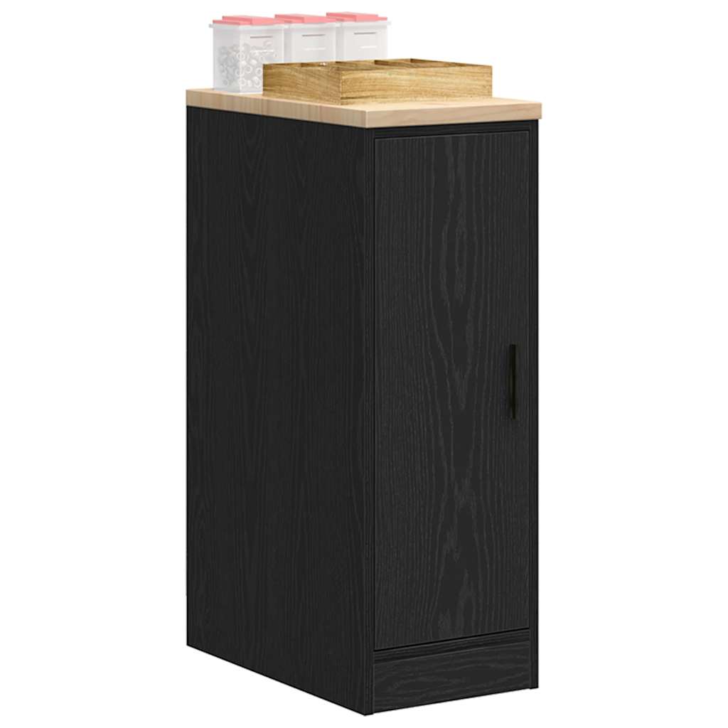 Garage Storage Cabinet Black 30x51x85 cm Solid Wood Pine