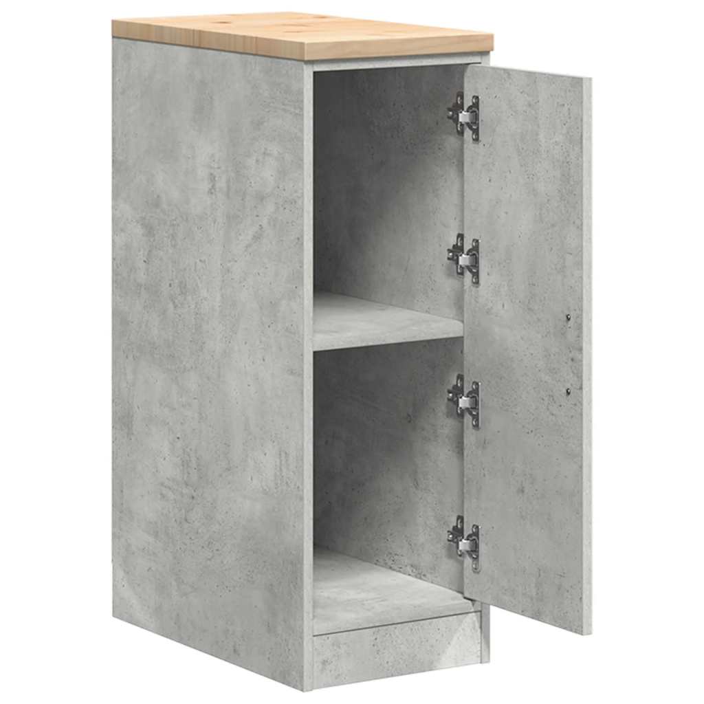 Garage Storage Cabinet Concrete Grey 30x51x85 cm Solid Wood Pine