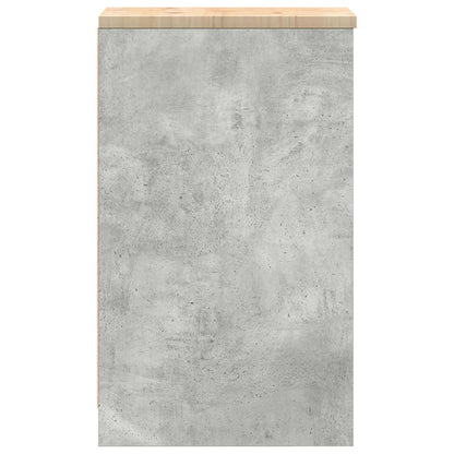 Garage Storage Cabinet Concrete Grey 30x51x85 cm Solid Wood Pine