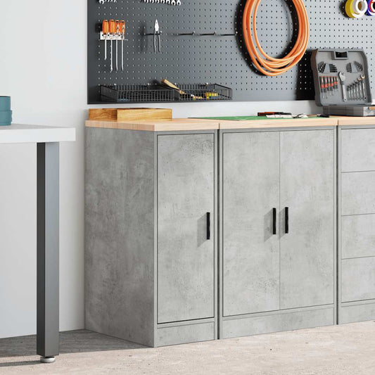 Garage Storage Cabinet Concrete Grey 30x51x85 cm Solid Wood Pine