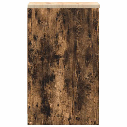 Garage Storage Cabinet Smoked Oak 30x51x85 cm Solid Wood Pine