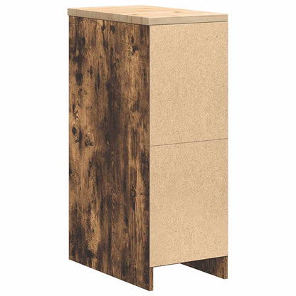 Garage Storage Cabinet Smoked Oak 30x51x85 cm Solid Wood Pine