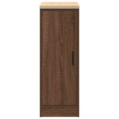 Garage Storage Cabinet Brown Oak 30x51x85 cm Solid Wood Pine