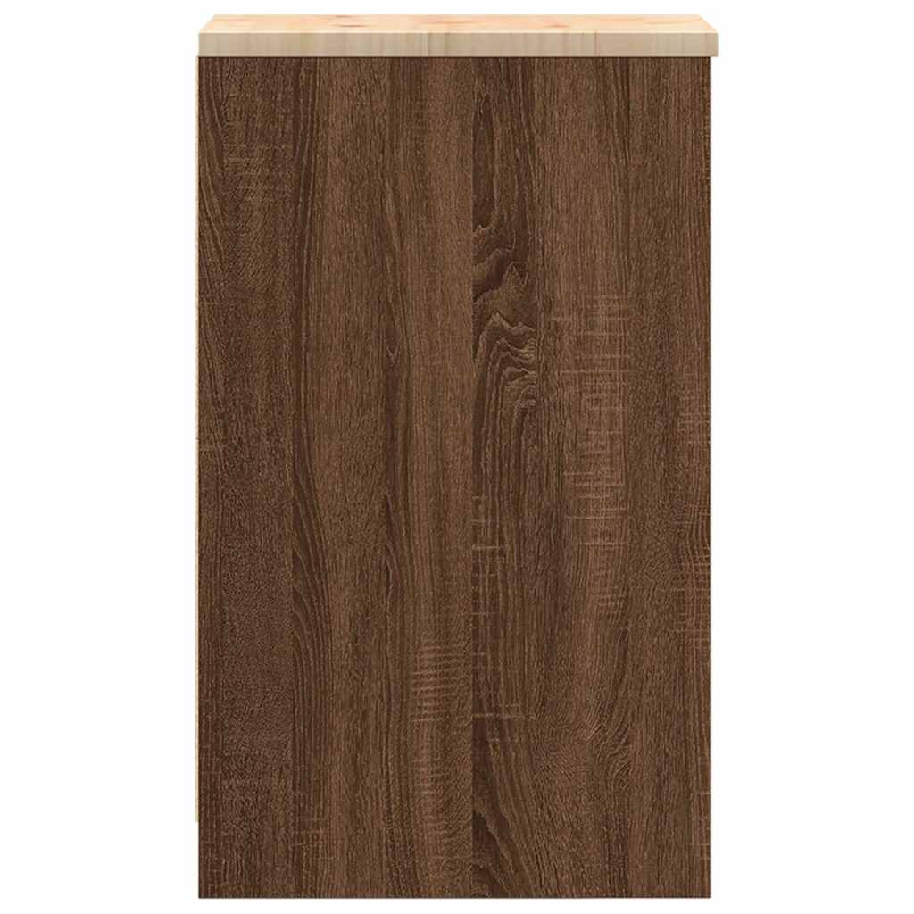 Garage Storage Cabinet Brown Oak 30x51x85 cm Solid Wood Pine