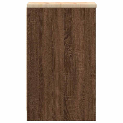 Garage Storage Cabinet Brown Oak 30x51x85 cm Solid Wood Pine