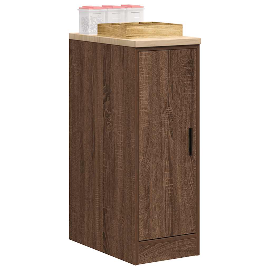Garage Storage Cabinet Brown Oak 30x51x85 cm Solid Wood Pine