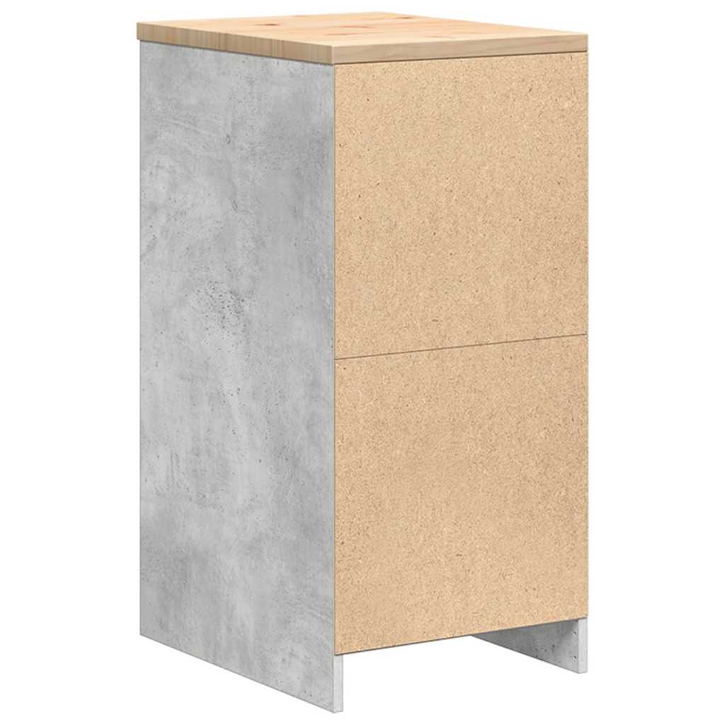 Garage Storage Cabinet Concrete Grey 40x51x85 cm Solid Wood Pine