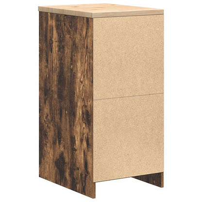 Garage Storage Cabinet Smoked Oak 40x51x85 cm Solid Wood Pine
