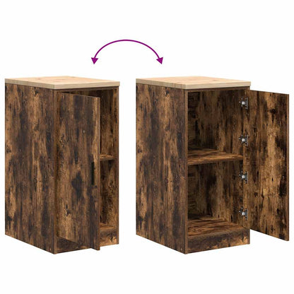 Garage Storage Cabinet Smoked Oak 40x51x85 cm Solid Wood Pine