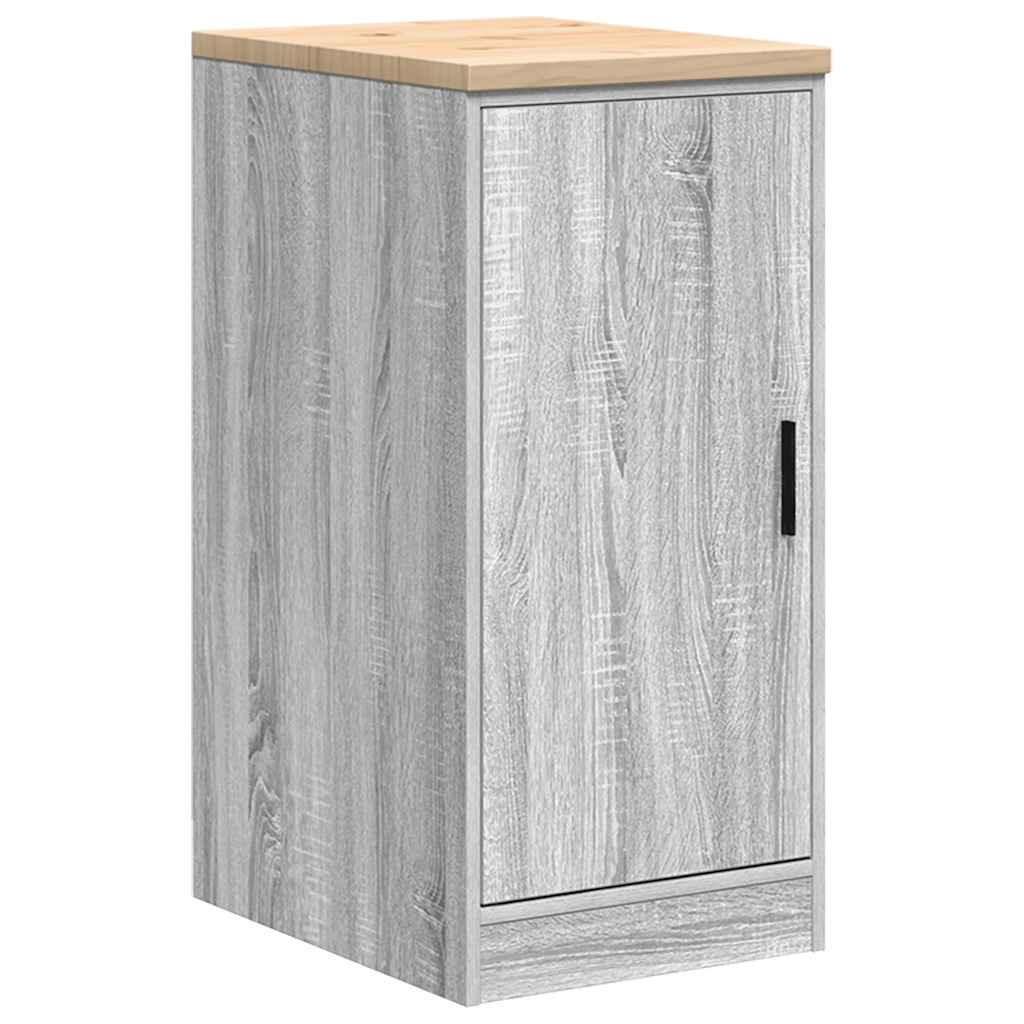 Garage Storage Cabinet Grey Sonoma 40x51x85 cm Solid Wood Pine