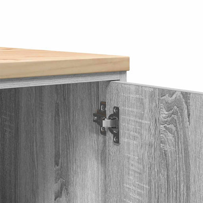 Garage Storage Cabinet Grey Sonoma 40x51x85 cm Solid Wood Pine