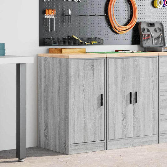 Garage Storage Cabinet Grey Sonoma 40x51x85 cm Solid Wood Pine