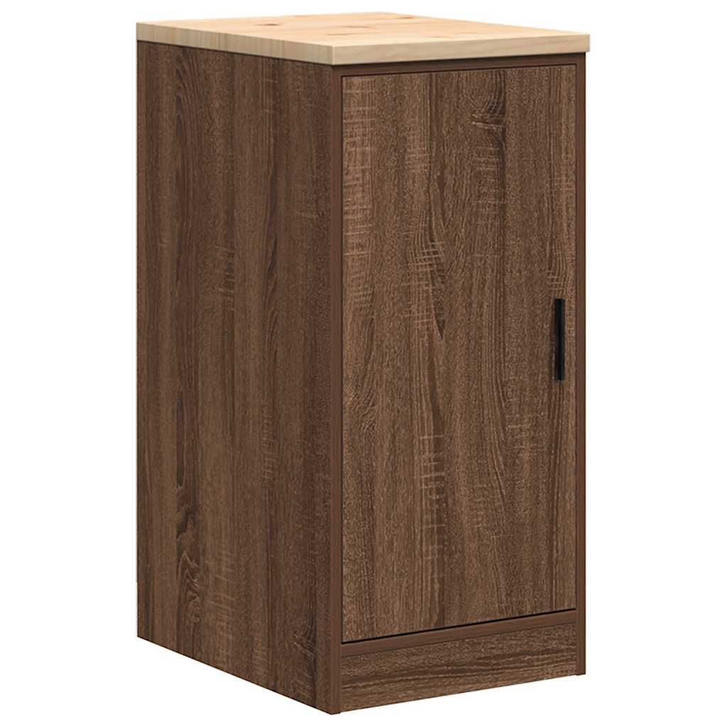 Garage Storage Cabinet Brown Oak 40x51x85 cm Solid Wood Pine