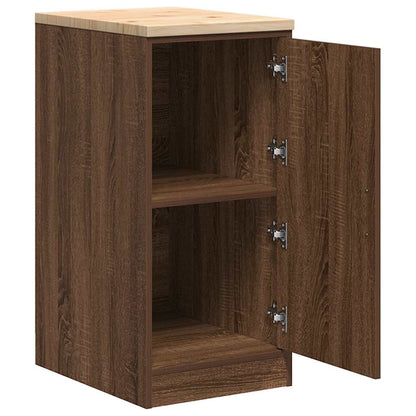 Garage Storage Cabinet Brown Oak 40x51x85 cm Solid Wood Pine