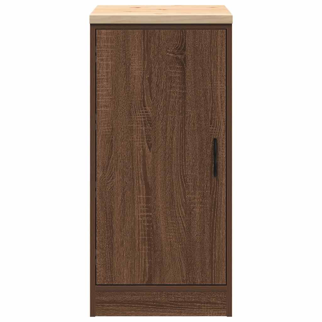 Garage Storage Cabinet Brown Oak 40x51x85 cm Solid Wood Pine