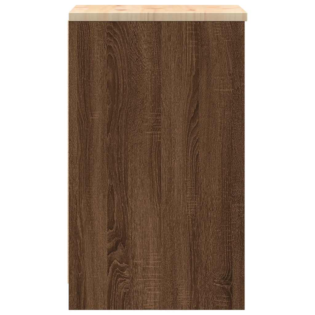 Garage Storage Cabinet Brown Oak 40x51x85 cm Solid Wood Pine