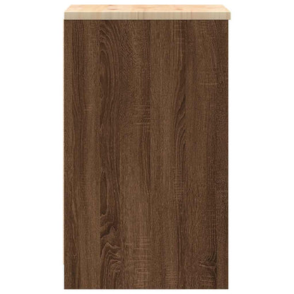 Garage Storage Cabinet Brown Oak 40x51x85 cm Solid Wood Pine