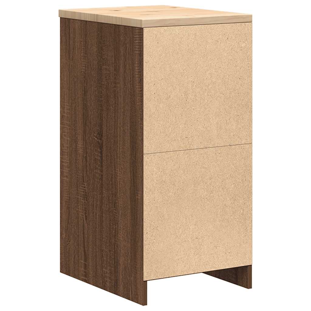 Garage Storage Cabinet Brown Oak 40x51x85 cm Solid Wood Pine