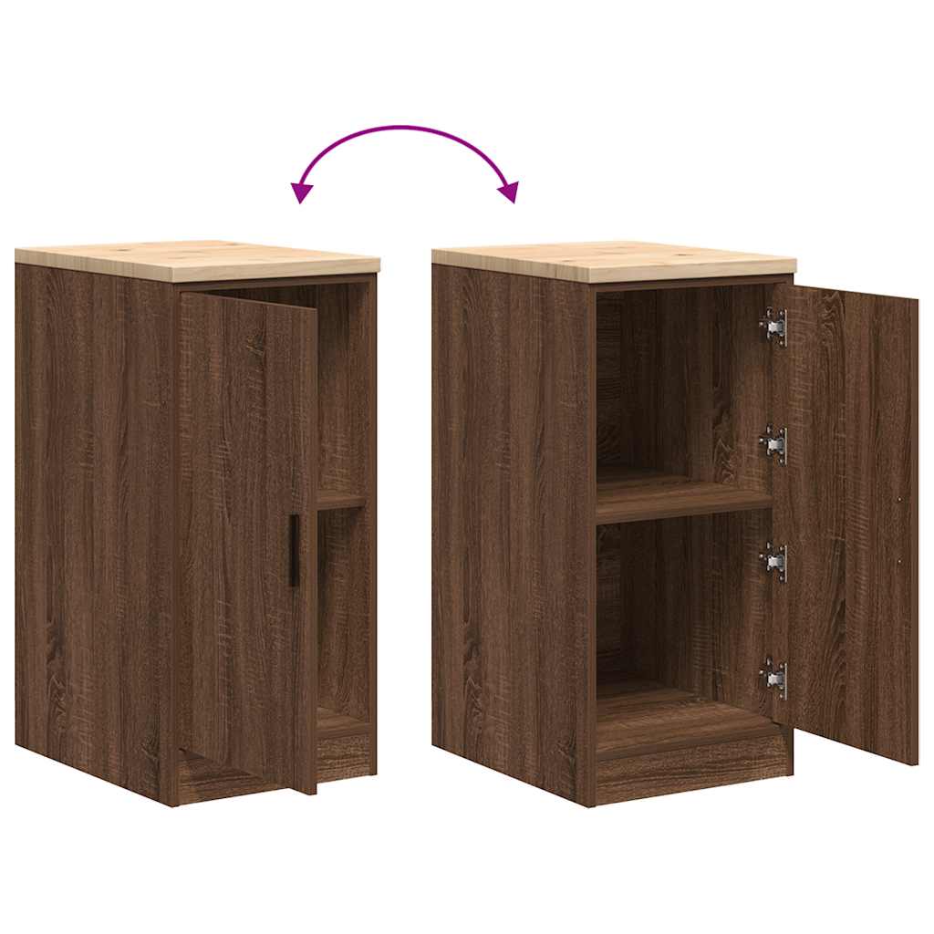 Garage Storage Cabinet Brown Oak 40x51x85 cm Solid Wood Pine