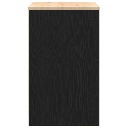 Garage Storage Cabinet Black 60x51x85 cm Solid Wood Pine