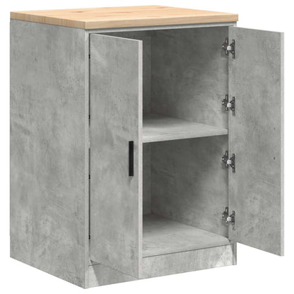 Garage Storage Cabinet Concrete Grey 60x51x85 cm Solid Wood Pine