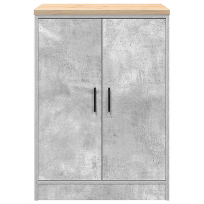 Garage Storage Cabinet Concrete Grey 60x51x85 cm Solid Wood Pine