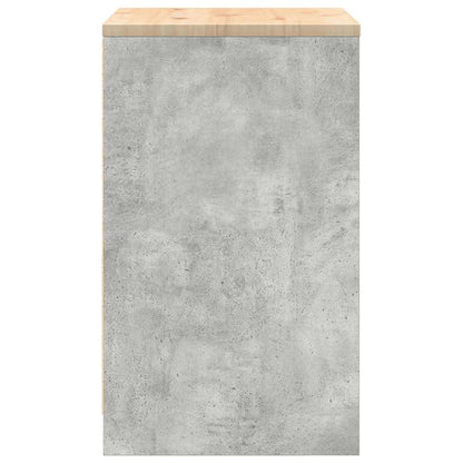 Garage Storage Cabinet Concrete Grey 60x51x85 cm Solid Wood Pine