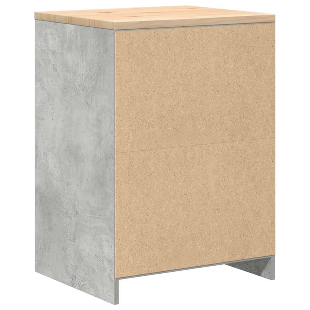 Garage Storage Cabinet Concrete Grey 60x51x85 cm Solid Wood Pine