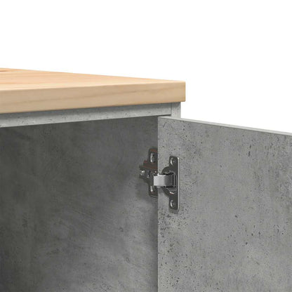 Garage Storage Cabinet Concrete Grey 60x51x85 cm Solid Wood Pine