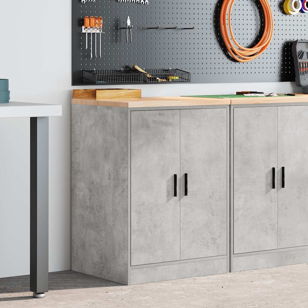 Garage Storage Cabinet Concrete Grey 60x51x85 cm Solid Wood Pine