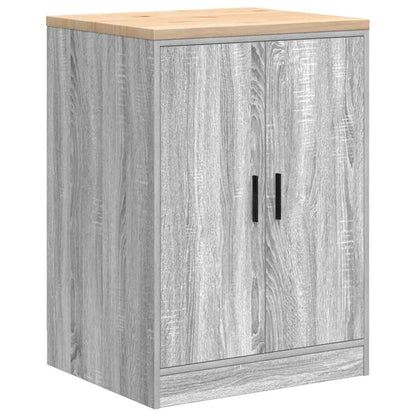 Garage Storage Cabinet Grey Sonoma 60x51x85 cm Solid Wood Pine