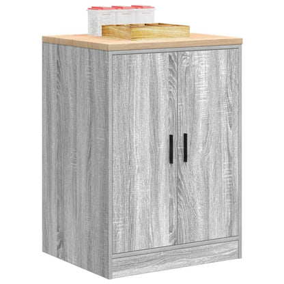 Garage Storage Cabinet Grey Sonoma 60x51x85 cm Solid Wood Pine
