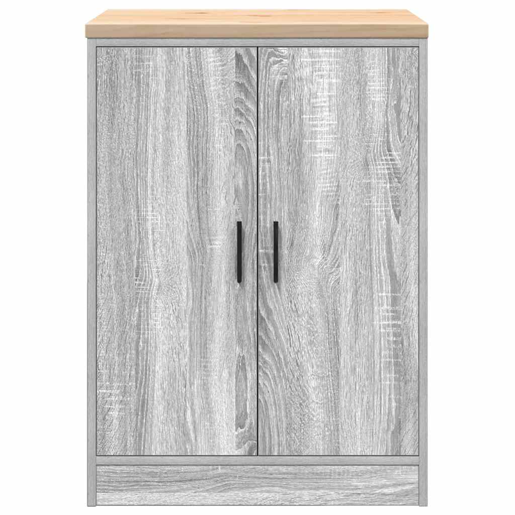 Garage Storage Cabinet Grey Sonoma 60x51x85 cm Solid Wood Pine