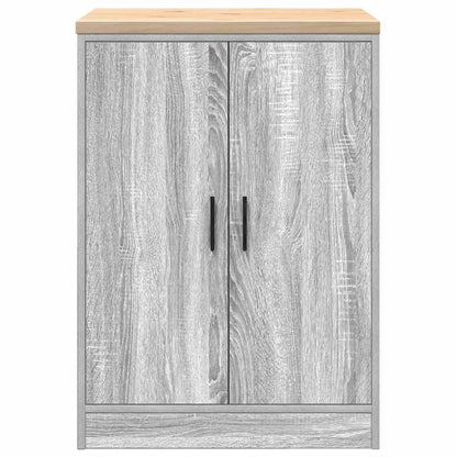 Garage Storage Cabinet Grey Sonoma 60x51x85 cm Solid Wood Pine