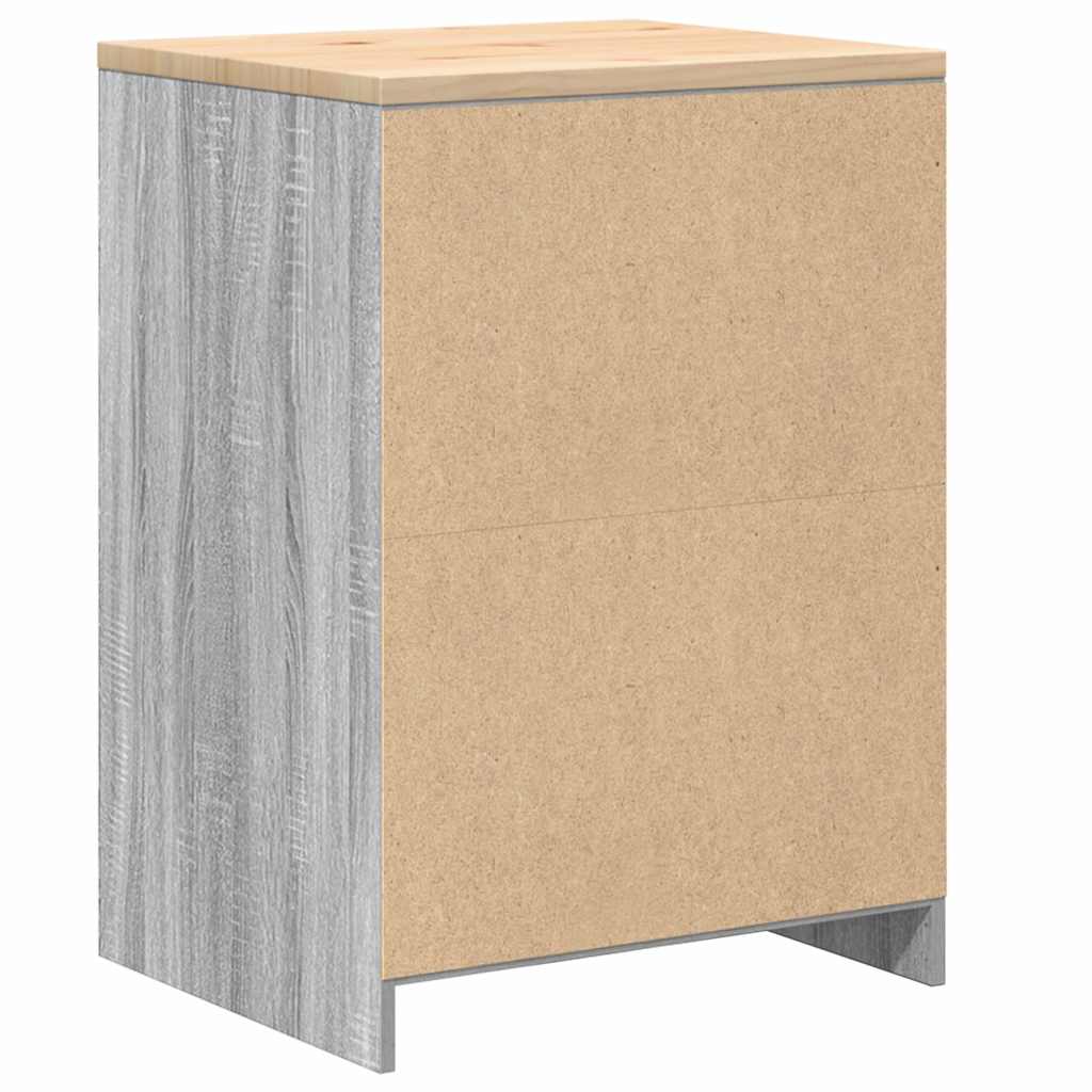 Garage Storage Cabinet Grey Sonoma 60x51x85 cm Solid Wood Pine
