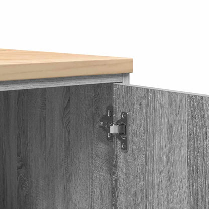 Garage Storage Cabinet Grey Sonoma 60x51x85 cm Solid Wood Pine