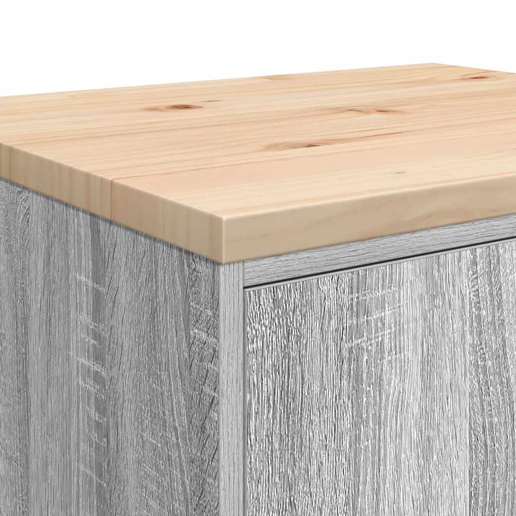 Garage Storage Cabinet Grey Sonoma 60x51x85 cm Solid Wood Pine