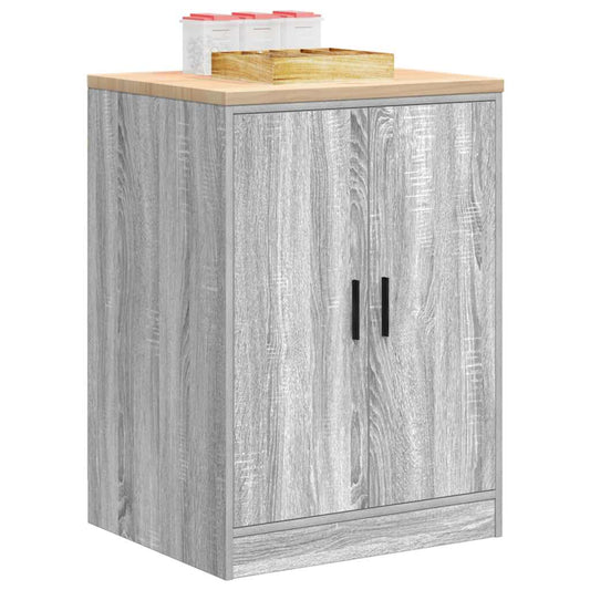 Garage Storage Cabinet Grey Sonoma 60x51x85 cm Solid Wood Pine