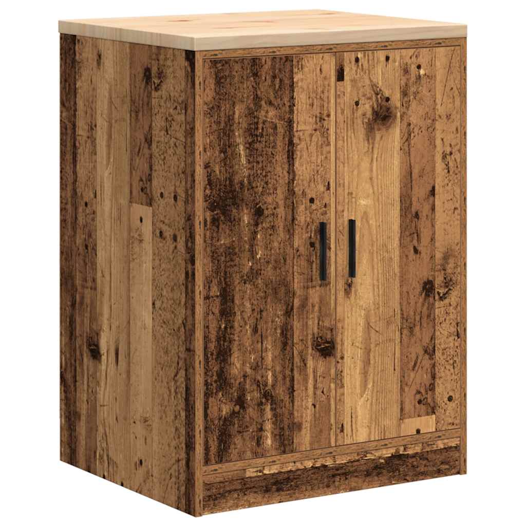 Garage Storage Cabinet Old Wood 60x51x85 cm Solid Wood Pine