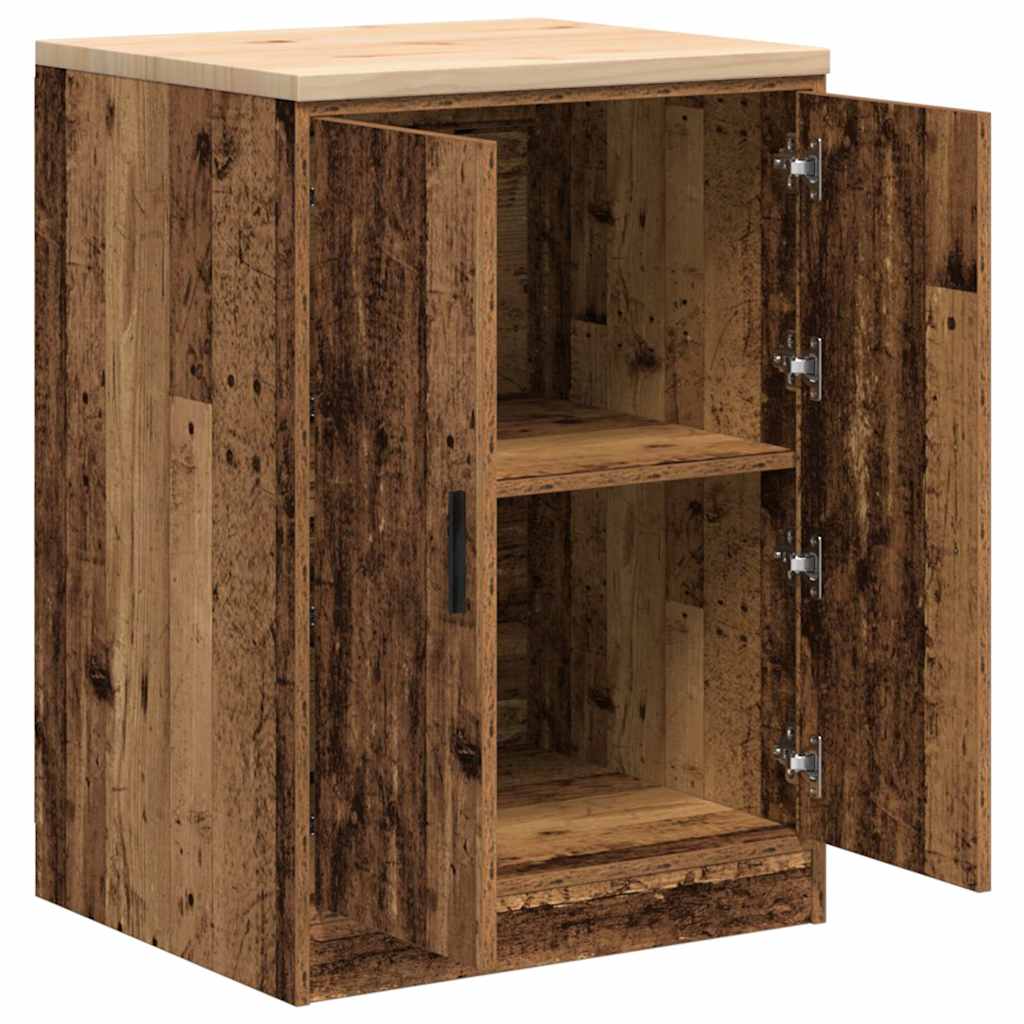 Garage Storage Cabinet Old Wood 60x51x85 cm Solid Wood Pine