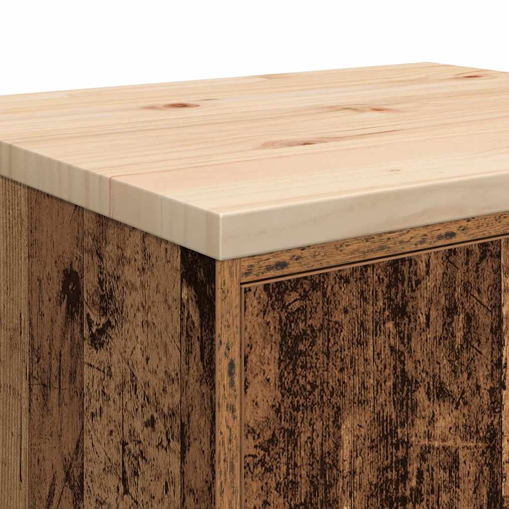 Garage Storage Cabinet Old Wood 60x51x85 cm Solid Wood Pine