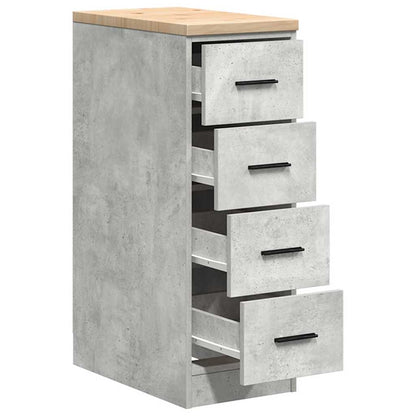 Garage Storage Cabinet Concrete Grey 30x51x85 cm Solid Wood Pine
