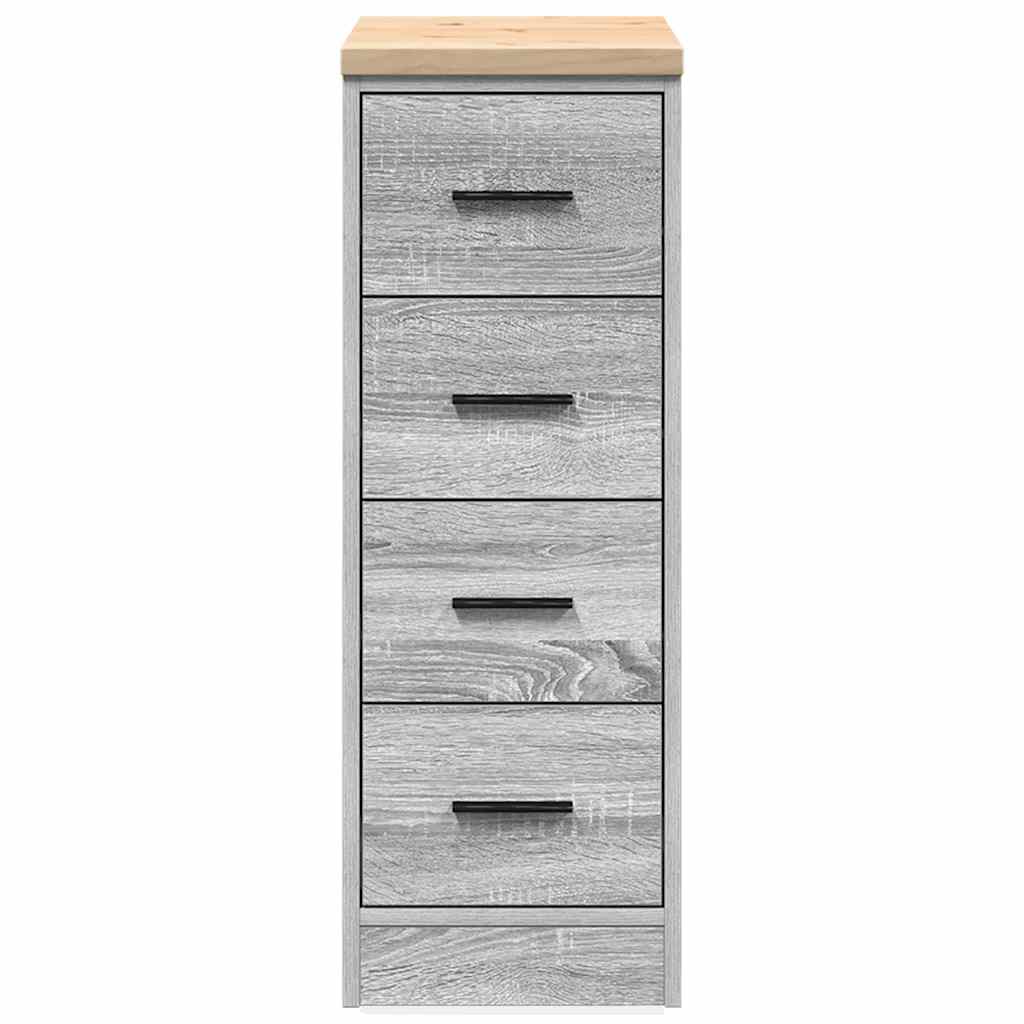 Garage Storage Cabinet Grey Sonoma 30x51x85 cm Solid Wood Pine