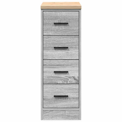Garage Storage Cabinet Grey Sonoma 30x51x85 cm Solid Wood Pine
