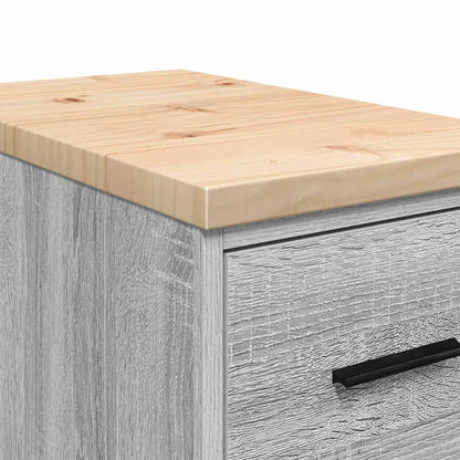 Garage Storage Cabinet Grey Sonoma 30x51x85 cm Solid Wood Pine